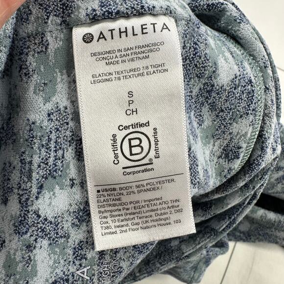Athleta Leggings Womens Small Petite Blue Elation Textured 7/8 Meadow Snowfall - Picture 5 of 11